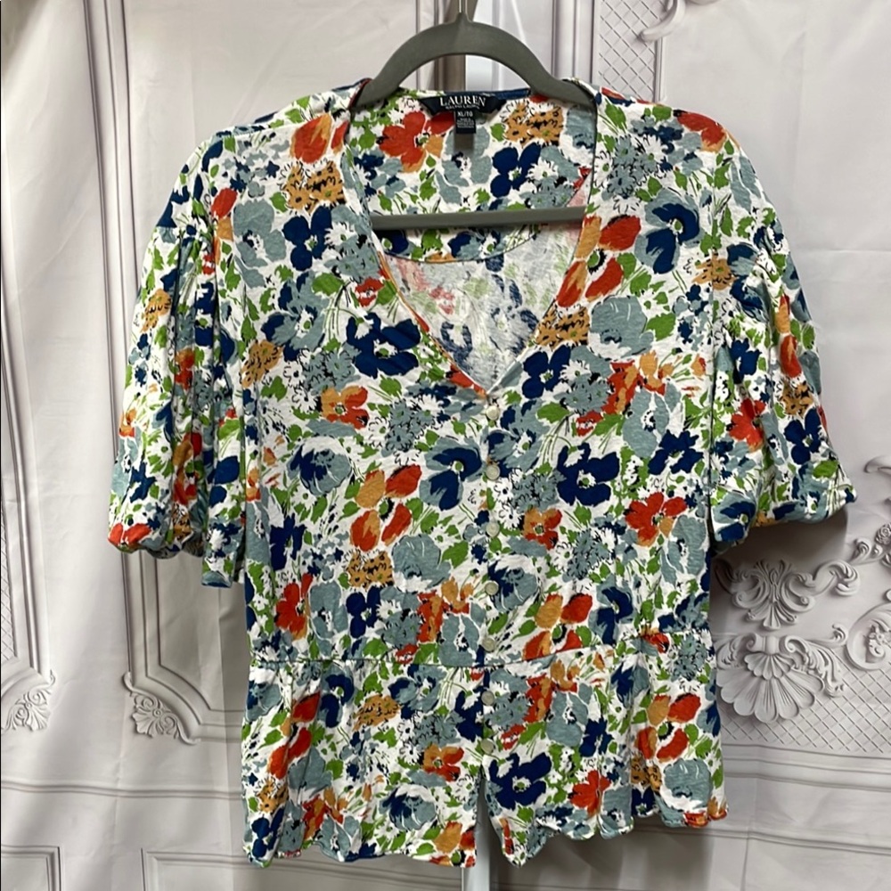 Lauren Ralph Lauren black label Floral Print Women's Top - Multicolor XL